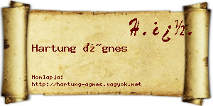 Hartung Ágnes névjegykártya