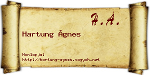 Hartung Ágnes névjegykártya